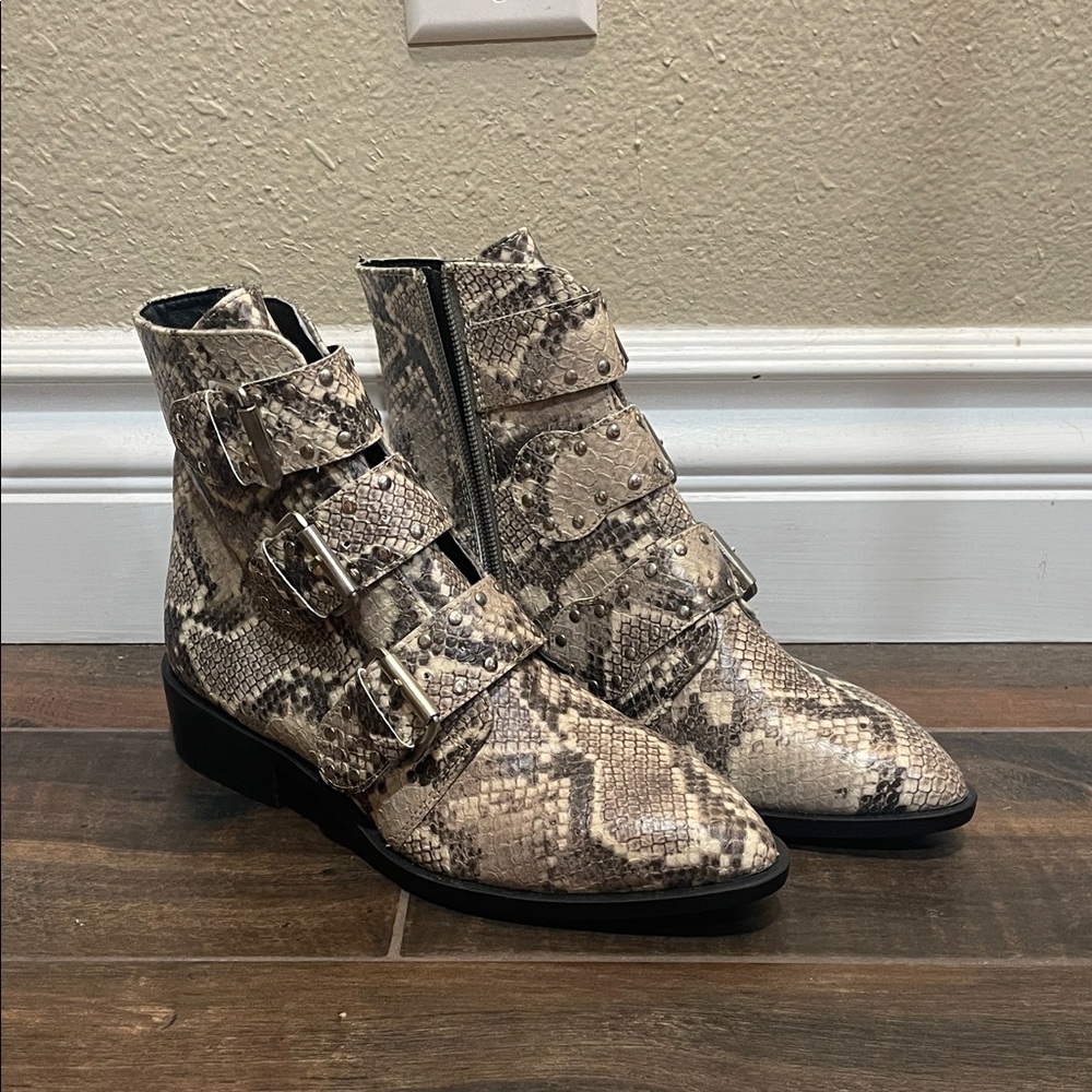 Steve Madden Snake Print Ankle Boots
